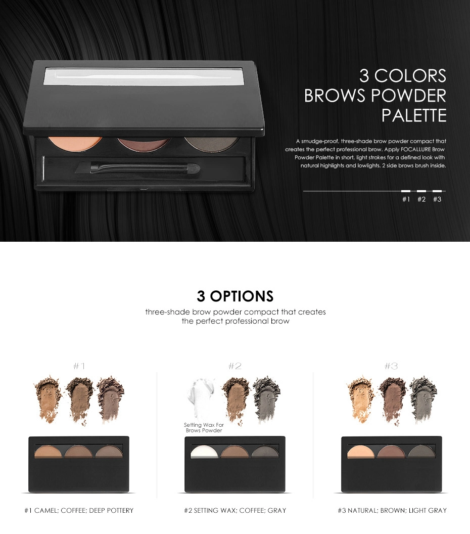 Long Lasting Cosmetics Makeup 3 Color Makeup Eyebrow Powder