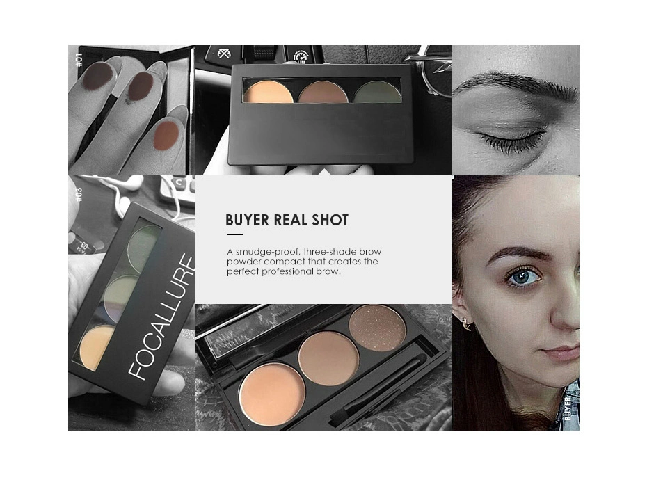 Long Lasting Cosmetics Makeup 3 Color Makeup Eyebrow Powder