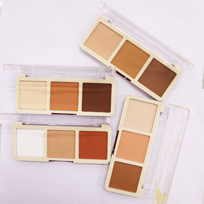 OEM Warm Color Makeup Matte Contour Powder , 3 Color Eyeshadow Palette