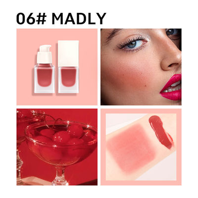 6 Color Face Blush Palette Waterproof Single Cute Pink Liquid Blush Palette