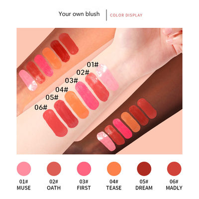 6 Color Face Blush Palette Waterproof Single Cute Pink Liquid Blush Palette