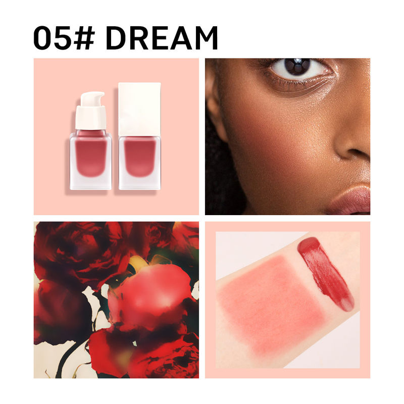6 Color Face Blush Palette Waterproof Single Cute Pink Liquid Blush Palette